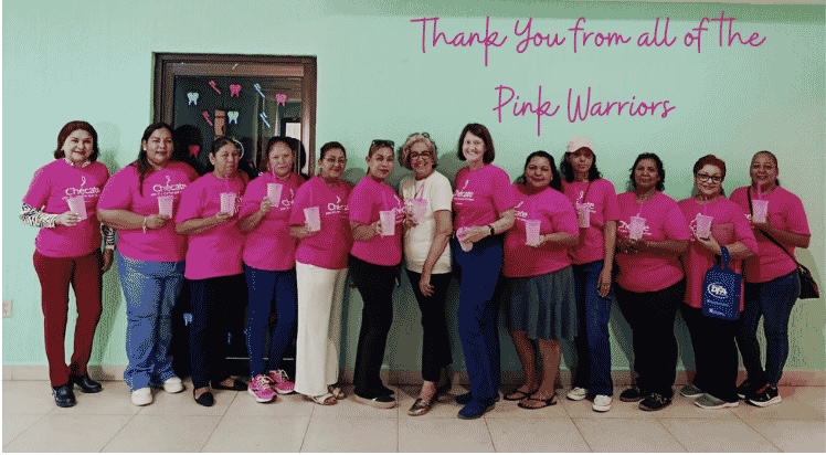 Onco Loreto Pink Warriors working with Baja cancer Outreach